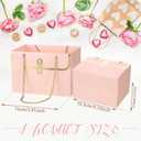 Lincia 12 Pcs Mother's Day Pink and Black Flower Box Wedding Flower Paper Gift Bag Bouquet Boxes with Handle Boxes for Arrangements Bouquet Wrapping Paper for Mother's Day Wedding baby shower