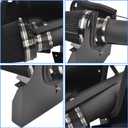 4" Cold Air Intake System + Heat Shield Compatible with 1999-2006 GMC/Chevy V8 4.8L/5.3L/6.0L Silverado 1500/2500/3500 (Black & Black)
