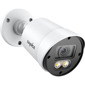 SANNCE Full Color Night Vision 1080P TVI Bullet Wired Security Camera,2 Warm Lights, IP66 Weatherproof for Indoor Outdoor Use, 100ft Clear Full Color Night Vision, Only a Camera, No Power Supply