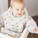 Tiny Twinkle Long Sleeve Bib for Babies & Toddlers | Waterproof Smock Bib for Eating | Machine Washable & Mess-Proof Feeding Essentials | Newborn Shower Gift (Dinosaur, 624M)