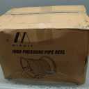 M MINGLE Pressure Washer Hose Reel 300ft, Heavy Duty Steel Hose Reel, Manual Crank Power Washer Hose Reel with Swivel Arm, 3/8" NPT Outlet Pipe, 4000 PSI (Black)