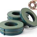 Joyfolk 6 Pcs 10 Inch Floral Foam Rings Round Green Flower Wet Foam Ring Flower Arrangement Kit for Florist Wedding Decoration for Birthdays, Home, Parties
