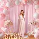 8x10FT Baby Pink Backdrop Curtains for Wedding Parties, Wrinkle Free Polyester Photography Backdrop Drapes for Wedding Baby Shower Birthday Parties Stage Background Stand Decorations 4x10ft,2 Panels