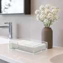 Acrylic Guest Towel Napkin Holder,Clear Bathroom Paper Hand Towels Storage Tray,Disposable Towel Holder for Bathroom,Kitchen,Parties,Weddings,Vertical Modern Napkin Dispenser for Home,Hotel,Office