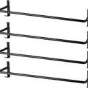 4Pcs Heavy Duty Horse Blanket Rack with Bridle Hooks, Wall Mounted Assembled Blanket Bar, Saddle Pad Rack for Horse Tack Storage, Black