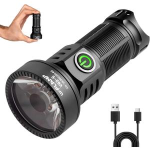 V63-S Long Throw Flashlight, 2000 Lumens Ultra-Bright, Compact & Powerful LED Spotlight, USB C Rechargeable, Pocket Size, 663m Beam Distance