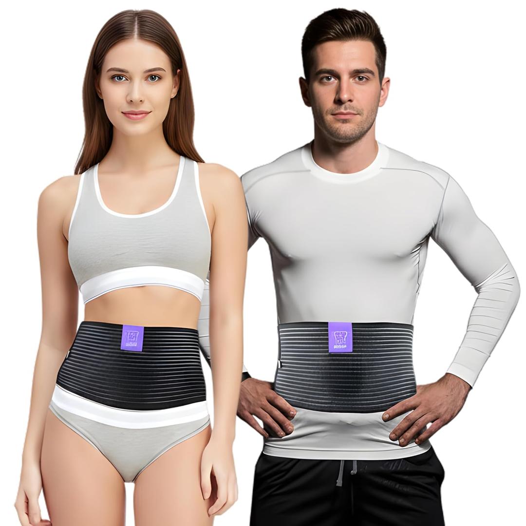 Everyday Medical Umbilical Hernia Belt for Men & Women - Breathable Abdominal Binder Post Surgery, Belly Support Band & Abdominal Compression Garment for Epigastric, Navel & Ventral Hernias - L/XL (L/XL (39-52 IN))