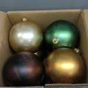 Wettarn 8 Pcs 6 Inch Multicolor Christmas Balls Ornaments Rustic Large Plastic Xmas Tree Hanging Ornaments Neutral Modern Xmas Giant Balls Decoration for Christmas Tree Lawn Yard Garden Party