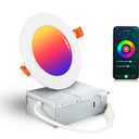 CLOUDY BAY [12 Pack] 4inch Smart WiFi LED Recessed Lighting,RGBCW Color Changing, Compatible with Alexa and Google Home Assistant, No Hub Required,10W 650LM, 2700K-6500K,CRI90+ Wet Location