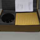 KENES Brushed Gold Tub and Shower Trim Kit, Square Tub Shower Faucet Set Complete with 10-Inch Rainfall Shower Head and Tub Spout, KE-6024A-4 (Shower Valve Included)