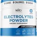 Keto Vitals RAW Unflavored Electrolyte Powder - Sugar Free Electrolytes for Fasting, Keto & Hydration - No Sugar, No Flavor - Flavorless Electrolytes Powder Tub - 60 Servings BB 02/2028