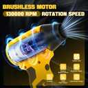 Mini Leaf Blower Compatible with Dewalt 20V Battery, 130000RPM High-Speed Blower, 30m/s Wind Speed, Brushless Motor, 5 Nozzles for Outdoor Camping, Snow, Leaves, and Car Cleaning