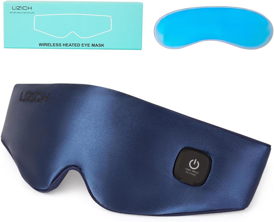 Cordless Heated Eye Mask Weighted,2-in-1 Warm Eye Compress Mask for Dry Eyes,Eyelid Hot Compress,Electric Eye Heating Pad for Relief MGD,Stye,Chalazion,Blepharitis,Steam Mask for Women Or Wife