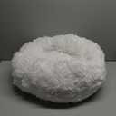 Nisrada Cat Beds for Indoor Cats,24 Inch Dog Bed for Small Melium Large Dogs, Washable-Round Pet Bed for Puppy and Kitten with Slip-Resistant Bottom (White)