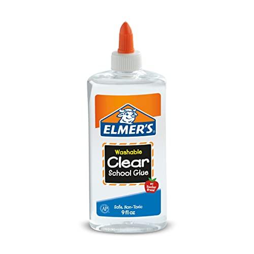 Elmer's Liquid School Glue, Clear, Washable, 9 Ounces, 1 Count 6 Pack