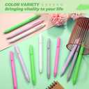 Cholemy 24 Pack Retractable Pens Bulk Pastel Gel Ink Pens 0.5mm Fine Point Tip Black Ink with Grip Smooth Writing for Journaling Note Taking School Supplies(Green)