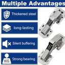 2PCS Soft Close Cabinet Hinge, No Pre-Drilled Cabinet Hinges, Surface Mount Kitchen Cabinet Hinges for Cabinet Doors with Screws