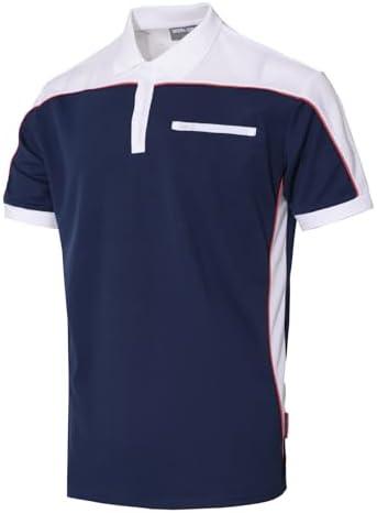 WORK IDEA Men's Polo Shirt Short Sleeve Breathable Work Shirts Golf Polo Tennis T-Shirt Tops S