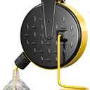 DEWENWILS 30 Ft Retractable Extension Cord Reel, Ceiling/Wall Mount 16/3 Gauge SJTW Power Cord with 6 Grounded Outlets, Twist-Lock Stopper, 10 Amp Circuit Breaker, Metal Covering, UL Listed