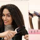 Hair Straightener Brush, Luxing PuraLux Straightener Comb, Fast Heating Hair Straightening Comb, 5 Temp Settings & Anti-Scald with Ceramic Coating, Professional Styling Tools (Pink)