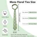 LJBFNN Men Skinny Tie Cotton Floral Ties for Men Wedding 2.56'' Necktie for Groom Groomsmen Missions Dances Party