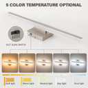 JUSHENG Brushed Nickel Vanity Lights for Bathroom, 5CCT Dimmable Vanity Light Bar, Modern LED Bathroom Lighting Fixtures Above Mirror 24'' Inch 20W