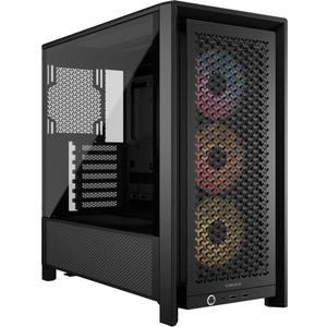 CORSAIR 4000D RS ARGB Frame Modular Mid-Tower ATX PC Case, High Airflow, 3X Pre-Installed RS Fans, InfiniRail Mounting System, ASUS BTF, MSI Zero, Gigabyte Stealth, Black