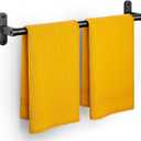 Powools Matte Black Towel Rack for Bathroom - 24" Rustproof Towel Holder, Sturdy Towel Bar Wall Mounted, Space-Saving Towel Hanger, Bathroom Accessories, Home Decor, Apparment Essentials