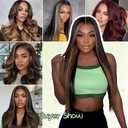 Brown Highlight Body Wave Human Hair Bundles 16 18 20 Inch Light Brown 3 Bundles Brazilian Remy Sew in Hair Weave for Black Women 300g/Pack (Black and Light BrownP1B/30)