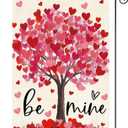 AVOIN colorlife Be Mine Valentines Day Garden Flag 12x18 Inch Double Sided Outside, Love Heart Tree Romantic Anniversary Yard Outdoor Flag