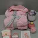 Mothers Day Birthday Gifts for Women Self Care Gift Get Well Soon Gifts, Rose Relaxing SPA Gift Basket Care Package, Luxury Flannel Blanket Valentine's Day Gift for Her Wife Mom Grandma Friend Pink