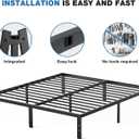 OLIXIS Metal King Bed Frame - 14in High with Storage Space, No Box Spring Needed with Sturdy Steel Slat Support, 2200LBS Heavy Duty for Easy Assembly, Black for Bedroom