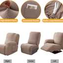 Genina Recliner Cover Stretch Couch Covers, Sofa slipcover for Reclining Couch Thick Jacquard Furniture Protector Washable (Taupe, 3 Seat)