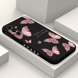 for Samsung Galaxy S25 Plus Case, Slim Soft Non Slip Silicone for Samsung S25 Plus Phone Cover 6.7 inch, Butterfly Black