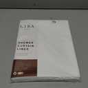 LiBa White Fabric Shower Curtain 72x84 Waterproof Heavy Duty Liner