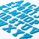 Waydress 26 Pcs Preppy Chenille Letter Iron on Letters Patches 2.8 Inch Self Adhesive, Sew on Chenille A-Z Alphabet Letter Patches for Clothing DIY Supplies(Blue Style)