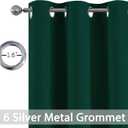 Yakamok Dark Green Blackout Curtains for Bedroom, Room Darkening Thermal Insulated Grommet Window Curtains, Light Blocking Blackout Drapes for Living Room, 38Wx84L inch,2 Panels