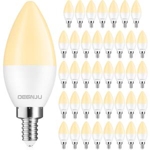 40 Pack LED Candelabra Light Bulbs 60W Equivalent, Chandelier Light Bulbs Soft White 2700K, E12 LED Bulb, Type B Light Bulb 5.5W, Candelabra Base, 120V, B11 Candle Light Bulb, Non-Dimmable