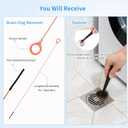 2 x Premium Silicone Shower Drain Cover Hair Catcher, 3 Pack with Clean-Out Tool & Drain Clog Remover, Bathroom Sink Strainer - Flexible & Durable for Tub Shower, Bath, Laundry