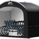 Happy Travel Bike Storage Shed Tent, Waterproof Portable Bicycle Cover with 30% More Top Storage Space for 2/3/4/5 Bikes,Clips Easy Setup Outdoor Sheds Shelter for Motorcycle, Garden Tools, Lawn Mower