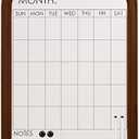 Dry Erase Calendar for Wall, Magnetic Calendar Whiteboard Monthly with Decorative Solid Wood Frame, White Board Calendar for Home or Office to Keep Track of to-Do Lists, 17"*23", Walnut