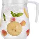 YYZIIOQ-Glass Pitcher with Lid, Thickened Glass, Water Jug and Juice and Iced Tea Beverage Carafe (1600ml)