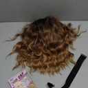 Eawwii Brown to Honey Blonde Short Wavy Wig for Women Lace Hairline Bob Style Synthetic Heat Resistant - Natural Appearance for Everyday Hairstyle 14 Inch