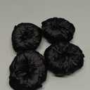 4 Pcs Satin Hair Bun Donut Satin Hair Bun Maker Dark Retain Moisture Easy to Style for Women Ladies Military Ballet and Business(Black)