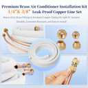 25 Ft Mini Split Line Set 3/8" & 1/4" O.D. Copper Pipes Tubing with Flared Nuts and 3/8" Thickened PE Insulated Coil Kit for Mini Split Air Conditioner & Heat System