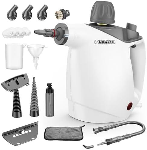 Handheld Steam Cleaner, Steam Cleaner with 16 PCS Accessory & Safety Lock, Large Capacity Natural Surface Steam for Cleaning, Multipurpose Steam Cleaner for Home, Car, Bathroom, Grease(White)
