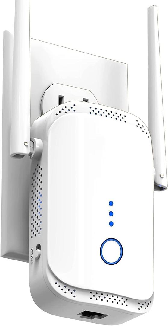 WiFi Extender Signal Booster for Home Whole House Coverage Up to 10,000 Sq.Ft, Long Range Internet Booster Extender | Plug & Play | Fits Any Standard Router | Banish WiFi Dead Zones for Good