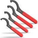 Coilover Wrench Spanner, 4PCS Non-Slip Spanner Wrench Set, Professional Universal Rubber Handle Wrench Spanner Tool for Floor Heating Pipes and Cars Walnut