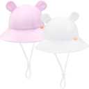 POMIJIAN Baby Sun Hat Girls UPF 50+ Beach Kids Hats Boys Wide Brim Cute Toddler Bucket Hat Floppy Infant Sun Hats 1 Pack Size 50