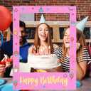 Beeveer 32 x 24 Inch Photo Booth Selfie Frame Prop Booth for Birthday Event Parties Large Blank DIY Cutout Props for Funny Decoration Christmas, Holiday Supplies